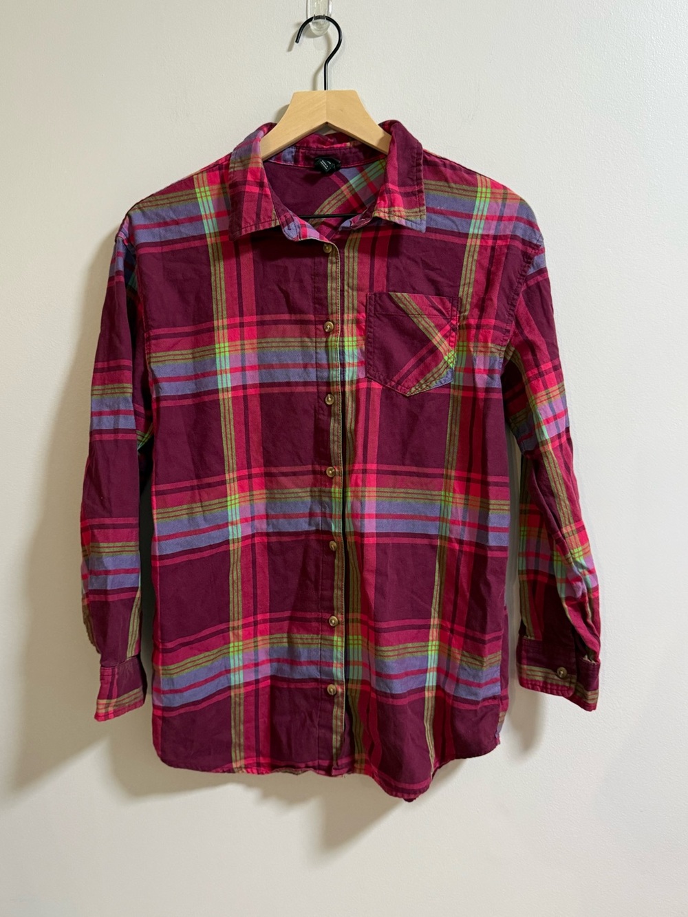 art class Juniors Burgundy Plaid Button-Down Shirt